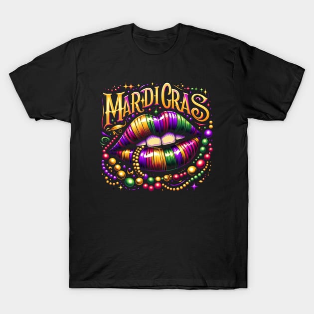 Mardi Gras Lips T-Shirt by ANSAN